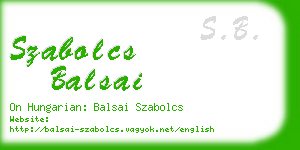 szabolcs balsai business card